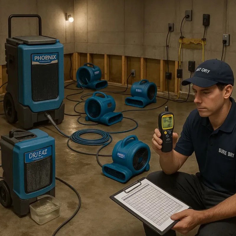 Structural Drying and Dehumidification process in Watkinsville, GA